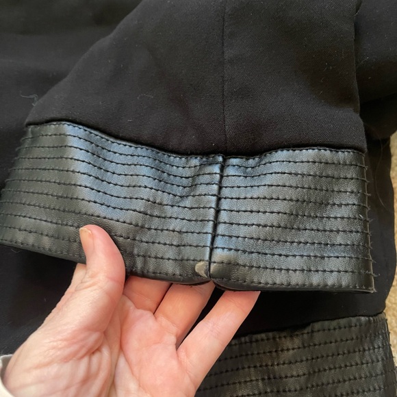 TOCCIN New York Black Faux Leather Trim Fit & Flare Mini Dress, Size 4 - Picture 4 of 4